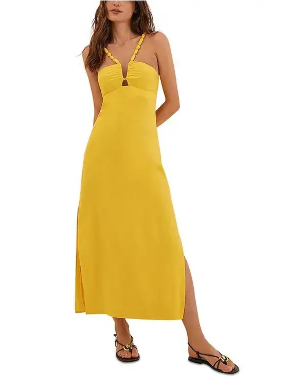 Vix Paula Hermanny Yellow Renda midi Dress swim cover up- NEW WITH TAG